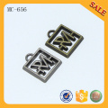 MC656 custom small square metal logo jewelry tags with engraved letters for bracelet